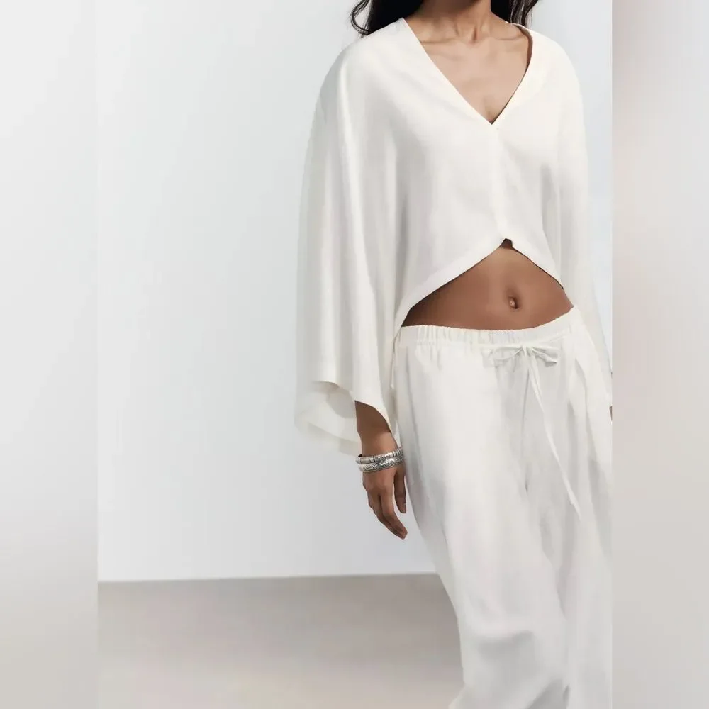 ZARA LINEN PALAZZO PANTS NEW